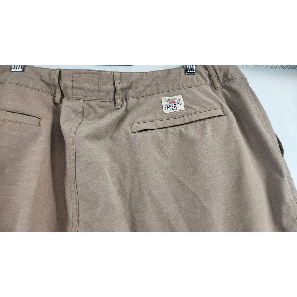 Faherty Mens All Day Shorts Size 38 Tan Khaki Performance Sports